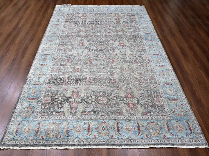 8'6" x 11'5" New Hand Knotted Black Wool Rectangle Oriental Rug - MOA10210135