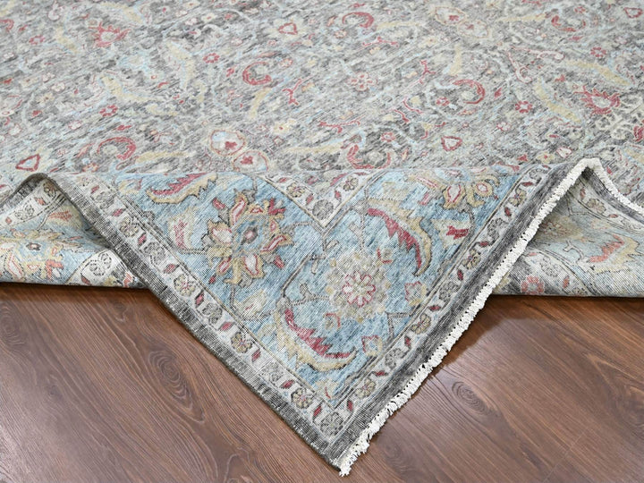 8'6" x 11'5" New Hand Knotted Black Wool Rectangle Oriental Rug - MOA10210135