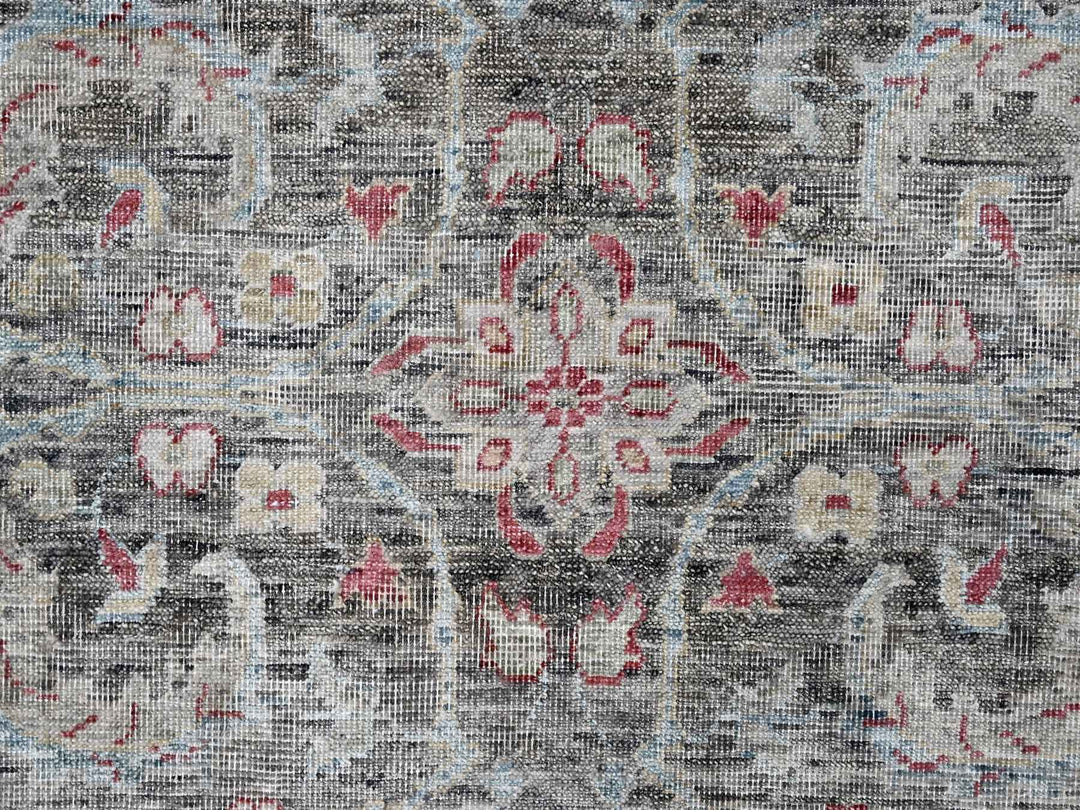 8'6" x 11'5" New Hand Knotted Black Wool Rectangle Oriental Rug - MOA10210135