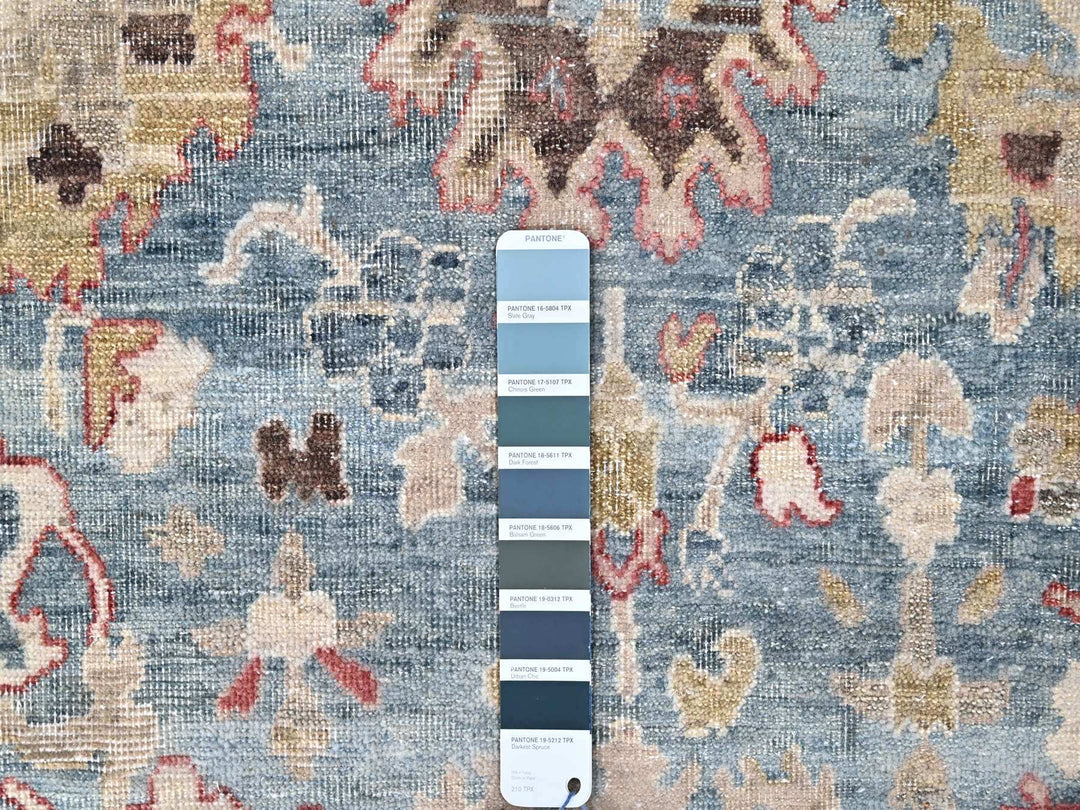 7'8" x 9'8" New Hand Knotted Blue Wool Rectangle Oriental Rug - MOA10210146