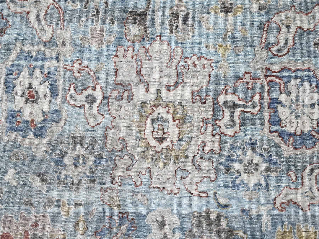 8'11" x 11'9" New Hand Knotted Blue Wool Rectangle Oriental Rug - MOA10210147