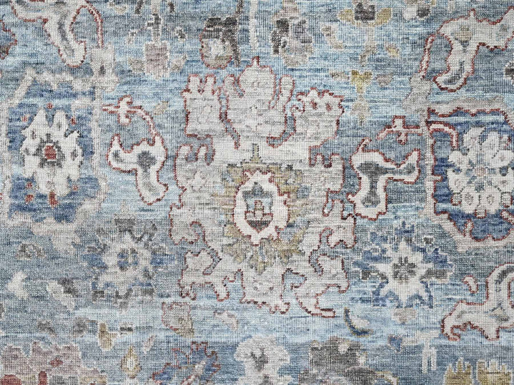 8'11" x 11'9" New Hand Knotted Blue Wool Rectangle Oriental Rug - MOA10210147