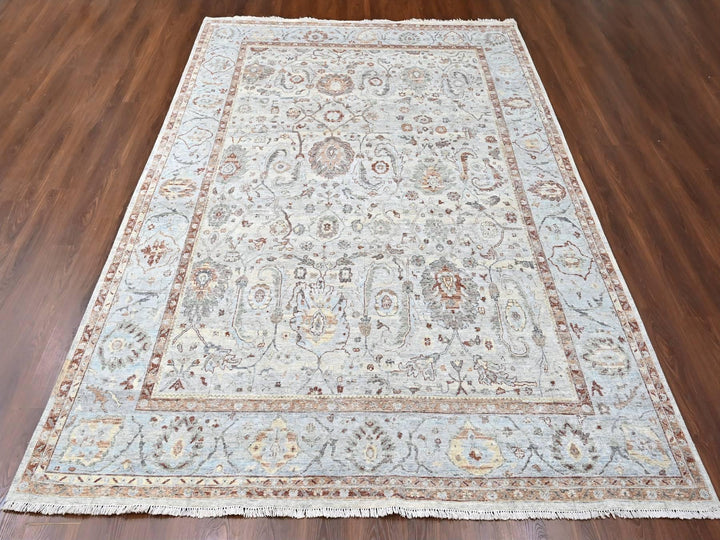 9'0" x 11'9" New Hand Knotted Grey Wool Rectangle Oriental Rug - MOA10210153
