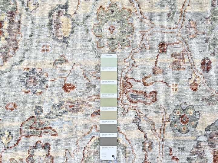 9'0" x 11'9" New Hand Knotted Grey Wool Rectangle Oriental Rug - MOA10210153