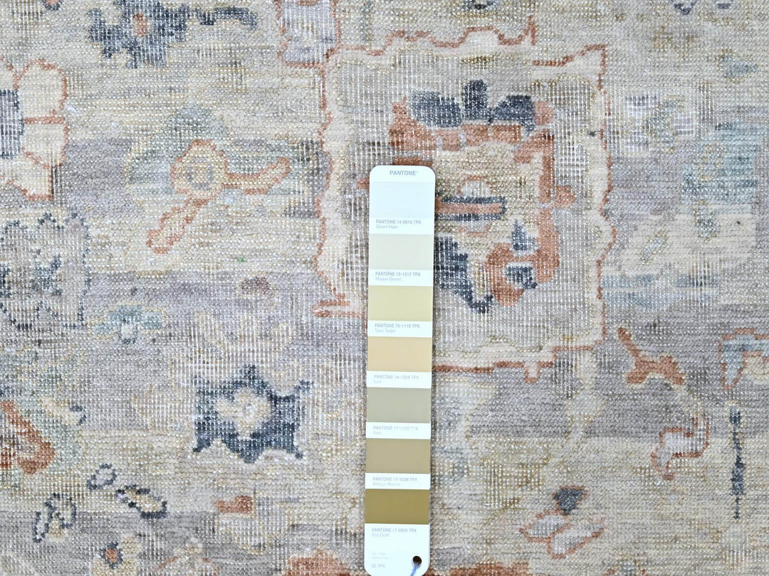 8'6" x 11'3" New Hand Knotted Grey Wool Rectangle Oriental Rug - MOA10210159