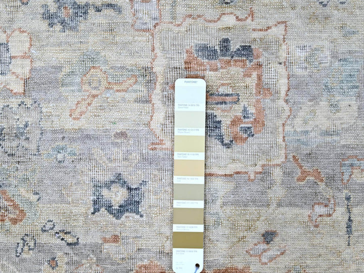 8'6" x 11'3" New Hand Knotted Grey Wool Rectangle Oriental Rug - MOA10210159
