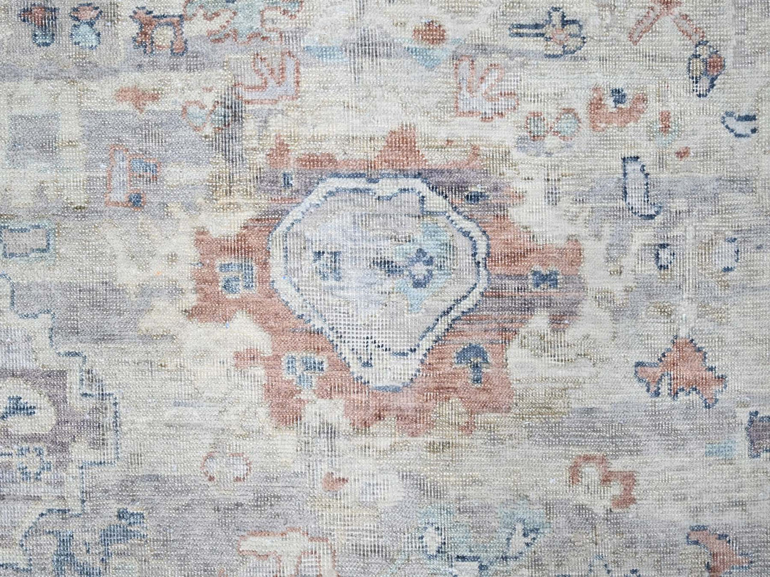 8'6" x 11'3" New Hand Knotted Grey Wool Rectangle Oriental Rug - MOA10210159