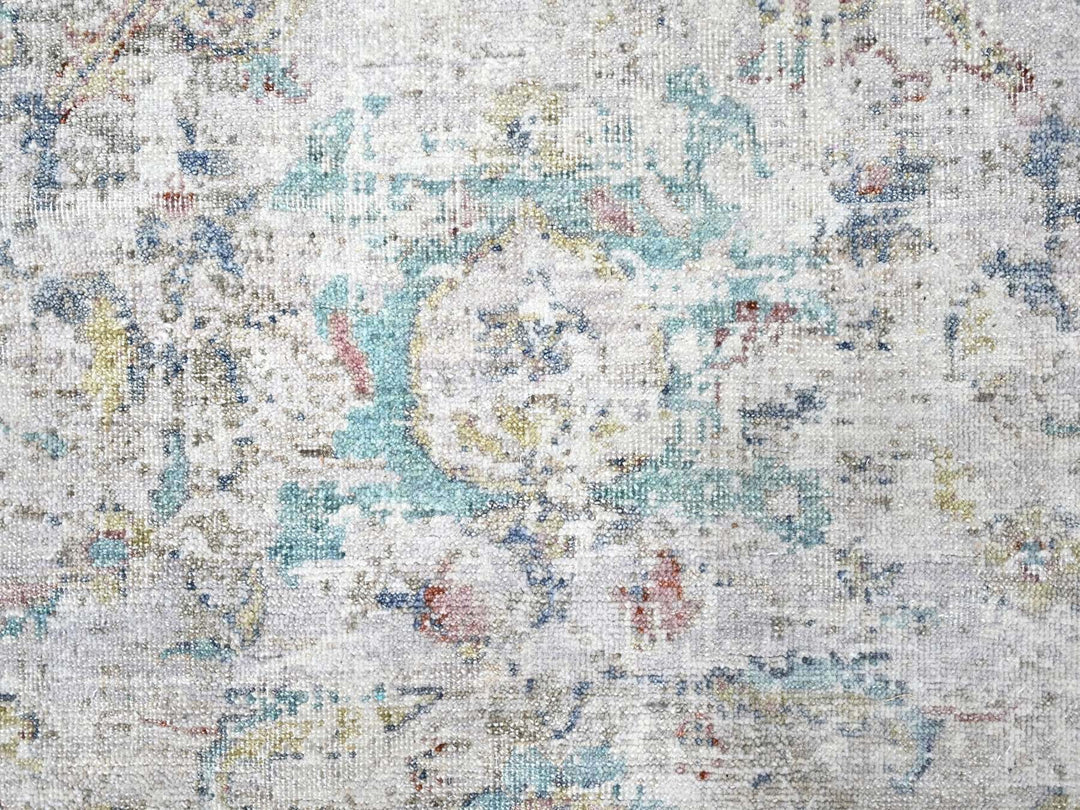7'8" x 9'9" New Hand Knotted Grey Wool Rectangle Oriental Rug - MOA10210161