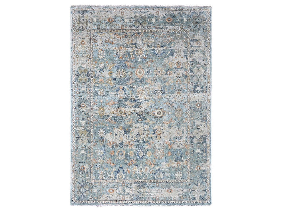 8'10" x 11'10" New Hand Knotted Grey Wool Rectangle Oriental Rug - MOA10210166