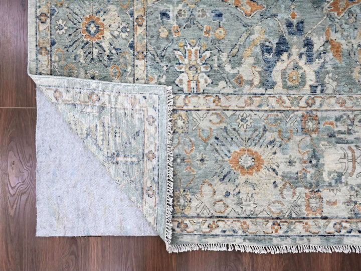8'10" x 11'10" New Hand Knotted Grey Wool Rectangle Oriental Rug - MOA10210166