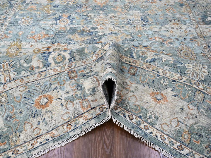 8'10" x 11'10" New Hand Knotted Grey Wool Rectangle Oriental Rug - MOA10210166