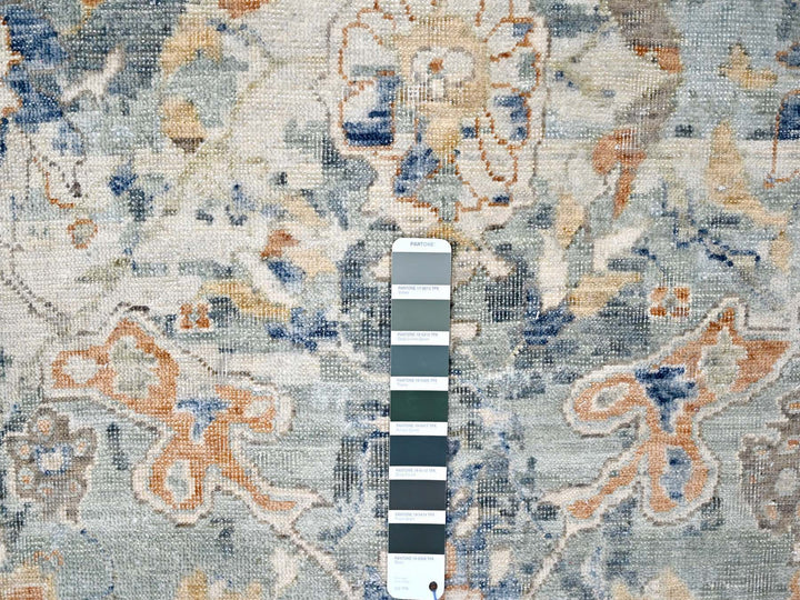 8'10" x 11'10" New Hand Knotted Grey Wool Rectangle Oriental Rug - MOA10210166