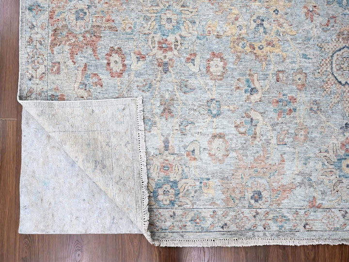 9'10" x 13'10" New Hand Knotted Grey Wool Rectangle Oriental Rug - MOA10210167
