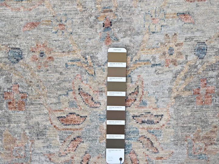 9'10" x 13'10" New Hand Knotted Grey Wool Rectangle Oriental Rug - MOA10210167
