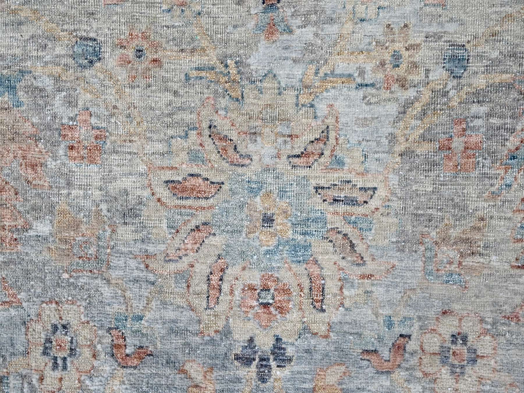 9'10" x 13'10" New Hand Knotted Grey Wool Rectangle Oriental Rug - MOA10210167