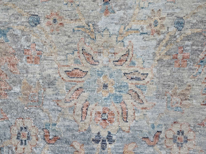 9'10" x 13'10" New Hand Knotted Grey Wool Rectangle Oriental Rug - MOA10210167