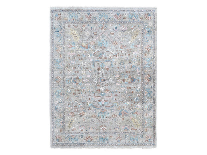 8'6" x 11'3" New Hand Knotted Brown Wool Rectangle Oriental Rug - MOA10210169