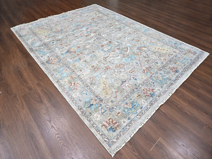 8'6" x 11'3" New Hand Knotted Brown Wool Rectangle Oriental Rug - MOA10210169