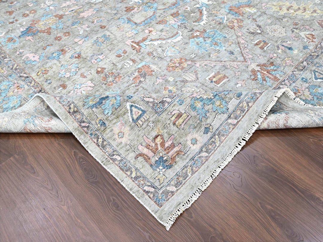 8'6" x 11'3" New Hand Knotted Brown Wool Rectangle Oriental Rug - MOA10210169