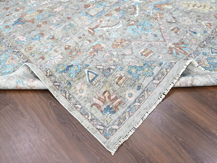 8'6" x 11'3" New Hand Knotted Brown Wool Rectangle Oriental Rug - MOA10210169