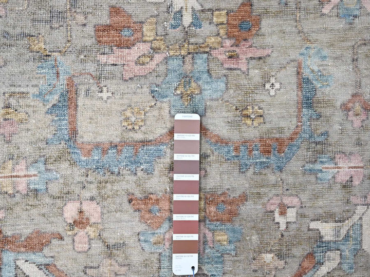 8'6" x 11'3" New Hand Knotted Brown Wool Rectangle Oriental Rug - MOA10210169