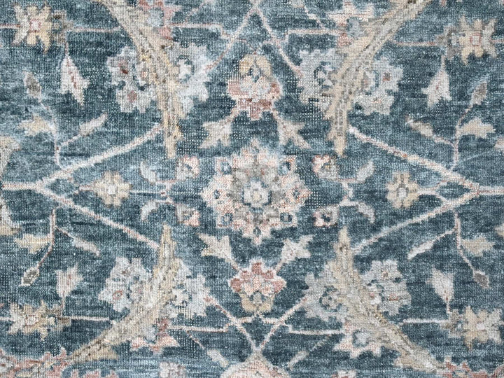 9'0" x 11'10" New Hand Knotted Teal Wool Rectangle Oriental Rug - MOA10210173