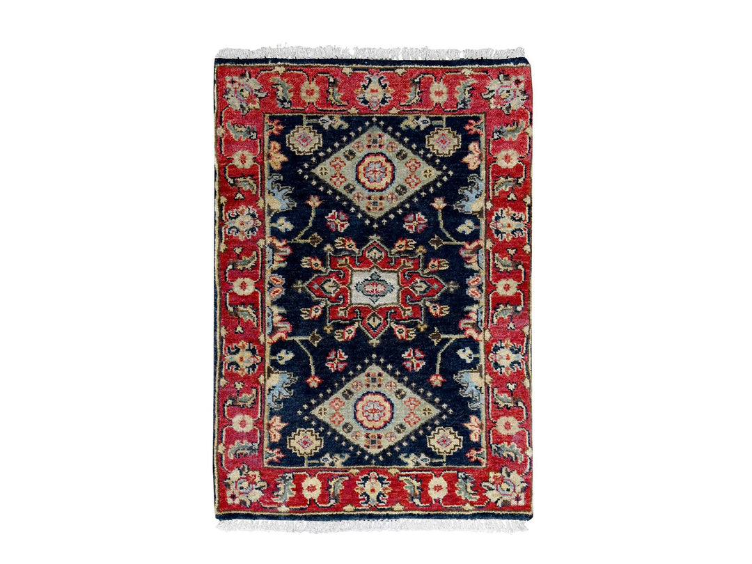 2'0" x 3'0" New Hand Knotted Black Wool Rectangle Oriental Rug - MOA10210182