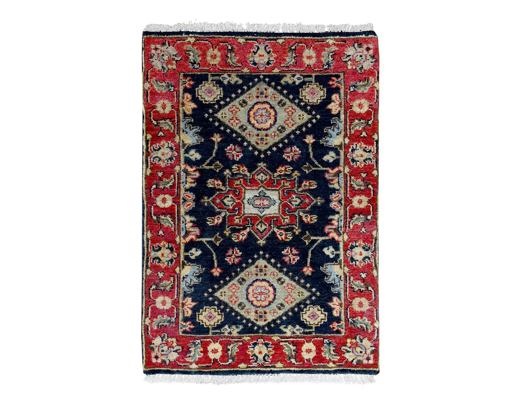 2'1" x 3'0" New Hand Knotted Black Wool Rectangle Oriental Rug - MOA10210183