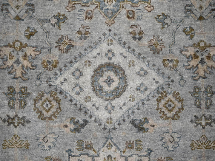 6'0" x 9'0" New Hand Knotted Grey Wool Rectangle Oriental Rug - MOA10210184