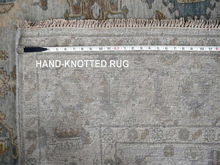 6'0" x 9'0" New Hand Knotted Grey Wool Rectangle Oriental Rug - MOA10210184