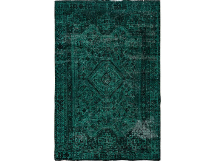 5'1" x 7'10" Vintage Hand Knotted Overdyed Wool Rectangle Oriental Rug - MOA1021018