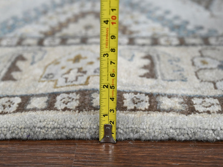 5'1" x 6'10" New Hand Knotted Grey Wool Rectangle Oriental Rug - MOA10210190