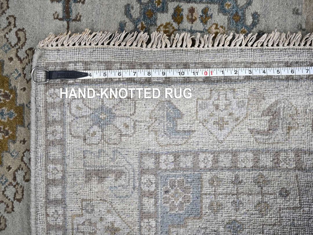 5'1" x 6'10" New Hand Knotted Grey Wool Rectangle Oriental Rug - MOA10210190