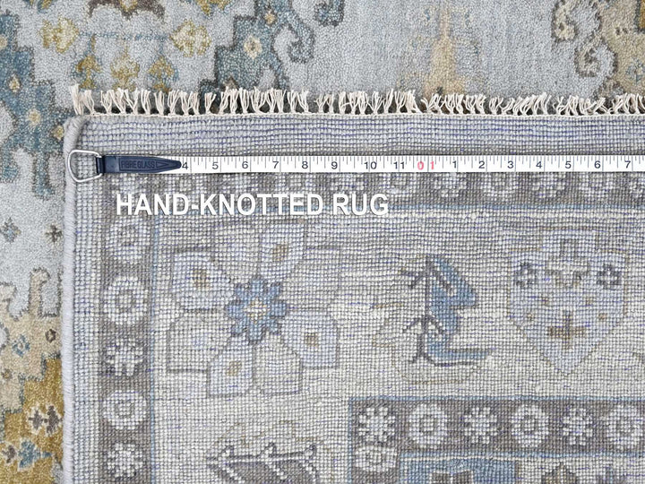6'2" x 9'1" New Hand Knotted Grey Wool Rectangle Oriental Rug - MOA10210191