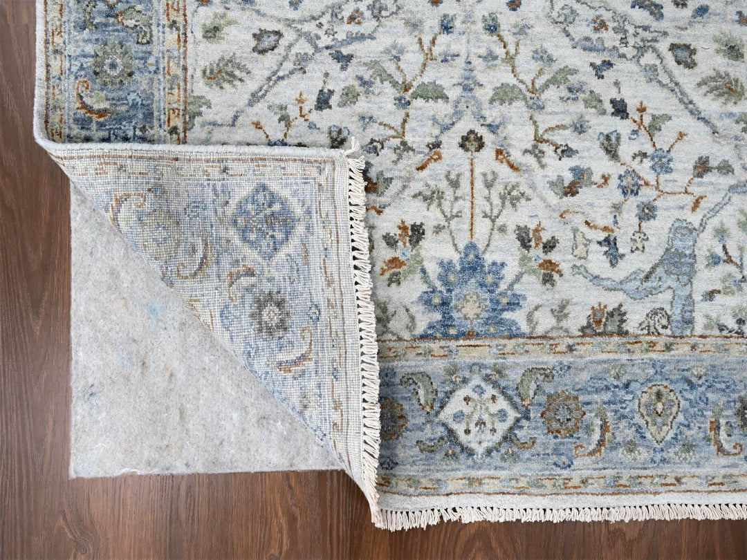 4'0" x 5'9" New Hand Knotted Ivory Wool Rectangle Oriental Rug - MOA10210193