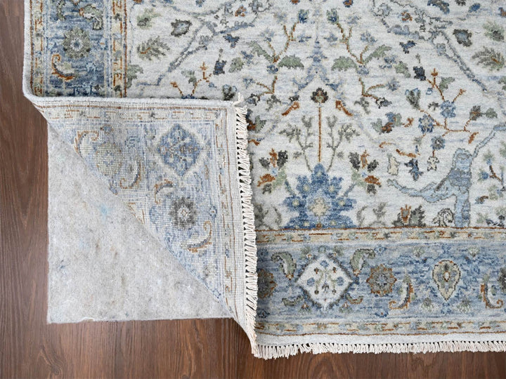 4'0" x 5'9" New Hand Knotted Ivory Wool Rectangle Oriental Rug - MOA10210193