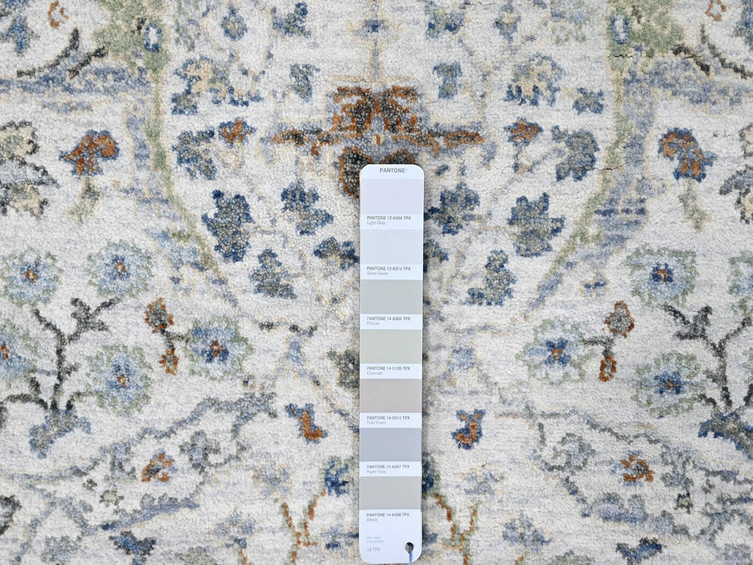4'0" x 5'9" New Hand Knotted Ivory Wool Rectangle Oriental Rug - MOA10210193
