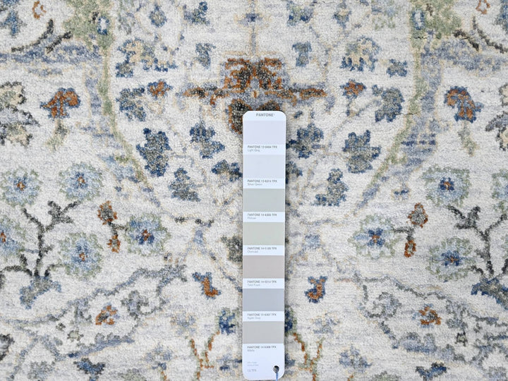 4'0" x 5'9" New Hand Knotted Ivory Wool Rectangle Oriental Rug - MOA10210193
