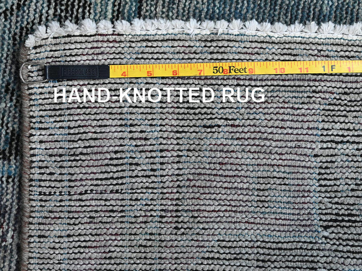 3'6" x 5'9" Vintage Hand Knotted Grey Wool Rectangle Oriental Rug - MOA1021019