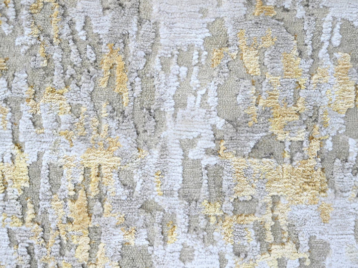 2'7" x 7'10" New Hand Knotted Beige Wool & Silk Runner Oriental Rug - MOA10210201