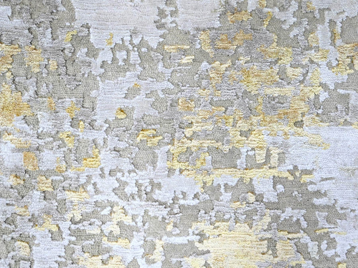 7'9" x 7'9" New Hand Knotted Beige Wool & Silk Round Oriental Rug - MOA10210202