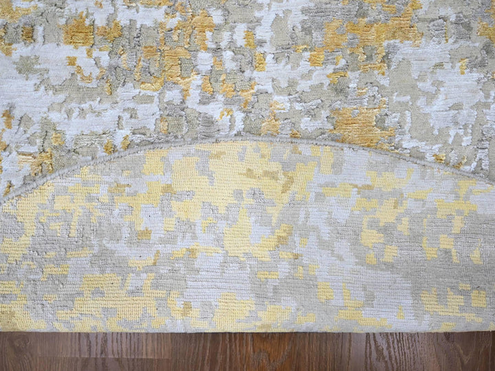 6'0" x 6'0" New Hand Knotted Beige Wool & Silk Round Oriental Rug - MOA10210203