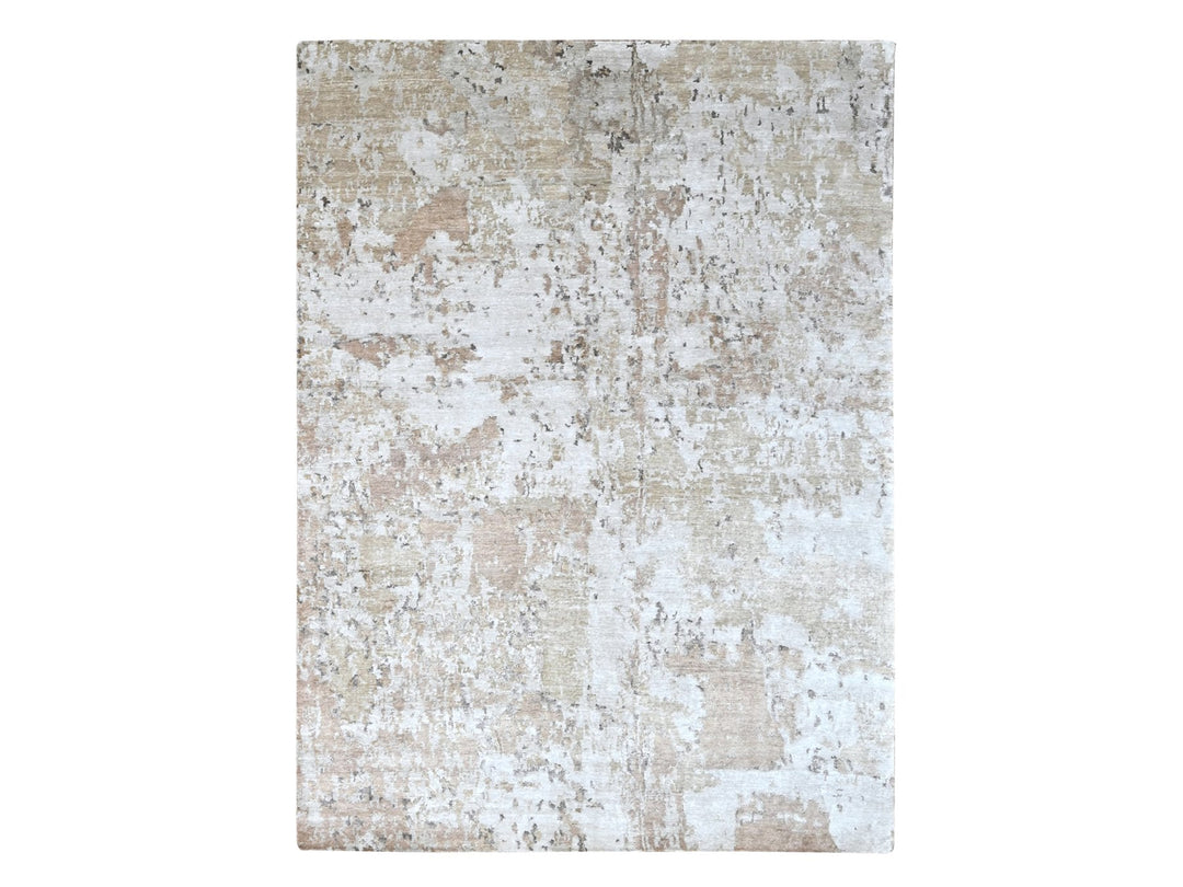 8'11" x 12'1" New Hand Knotted Brown Silk Rectangle Oriental Rug - MOA10210211