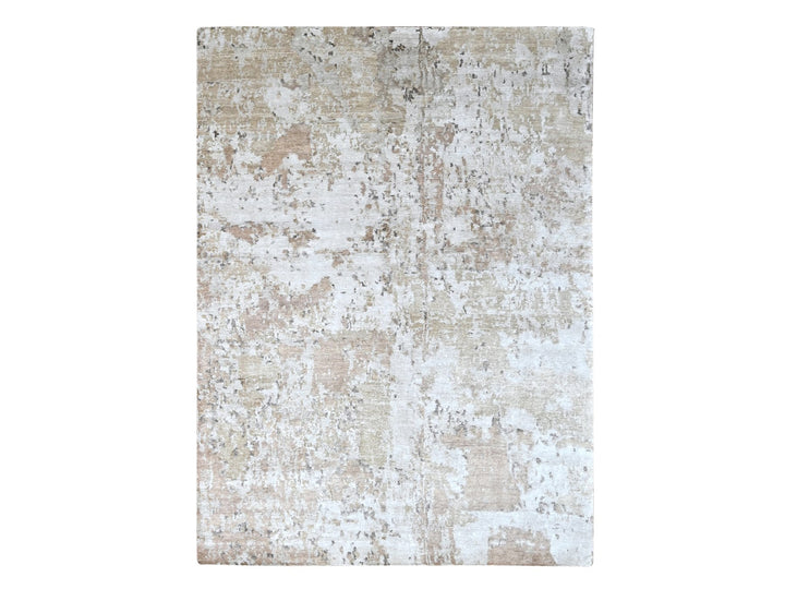 8'11" x 12'1" New Hand Knotted Brown Silk Rectangle Oriental Rug - MOA10210211
