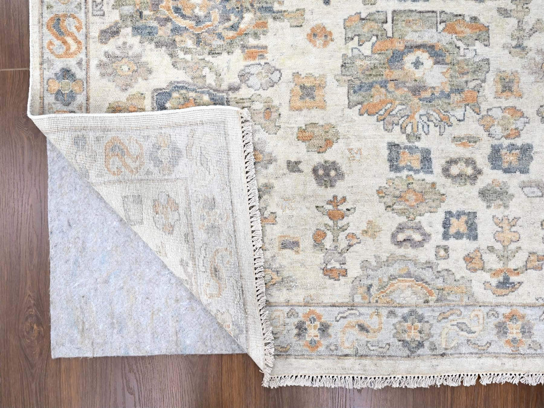 8'10" x 11'10" New Hand Knotted Ivory Wool Rectangle Oriental Rug - MOA10210215