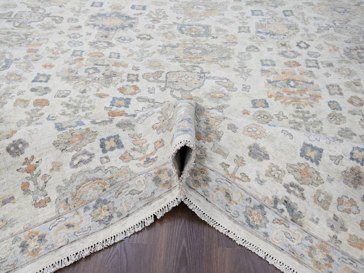 8'10" x 11'10" New Hand Knotted Ivory Wool Rectangle Oriental Rug - MOA10210215