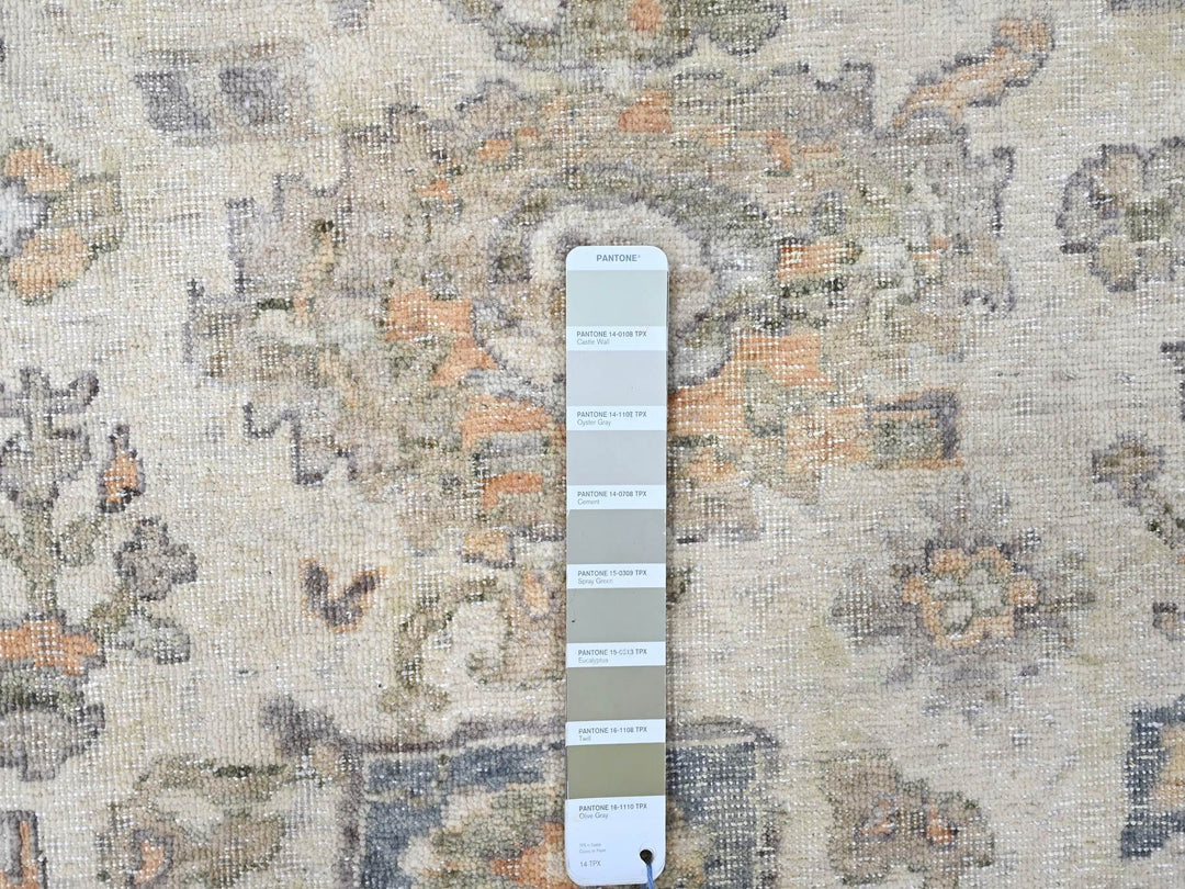 8'10" x 11'10" New Hand Knotted Ivory Wool Rectangle Oriental Rug - MOA10210215
