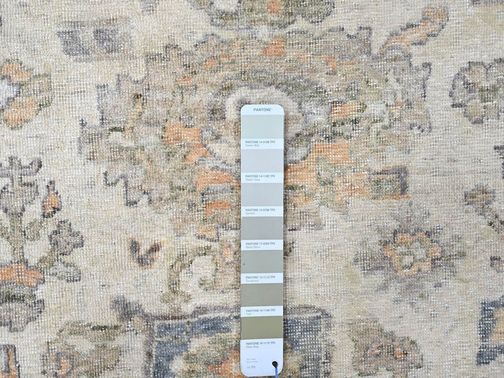 8'10" x 11'10" New Hand Knotted Ivory Wool Rectangle Oriental Rug - MOA10210215