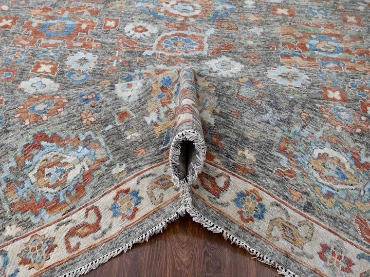 8'11" x 11'10" New Hand Knotted Brown Wool Rectangle Oriental Rug - MOA10210218