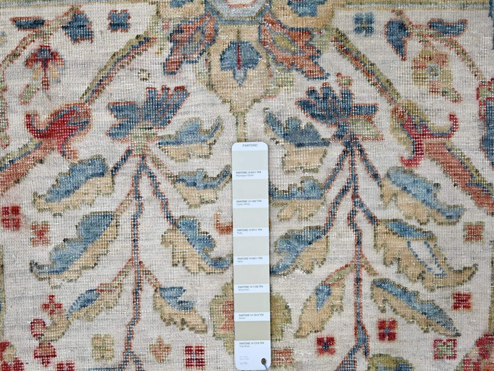 9'0" x 11'11" New Hand Knotted Ivory Wool Rectangle Oriental Rug - MOA10210220